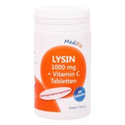 Lysin 1.000 mg + Vitamin C Tabletten Medifit, 60 St^ApoFit Outlet
