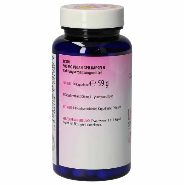 Aminosäuren-Lysin 500 mg vegan GPH Kapseln, 100 St