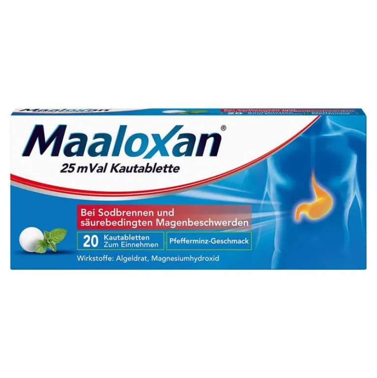 Maaloxan Sodbrennen Medikamente-25 mVal Kautabletten, 20 St