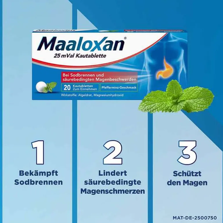 Maaloxan Sodbrennen Medikamente-25 mVal Kautabletten, 20 St