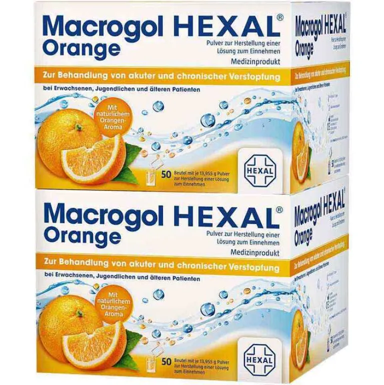 Hexal Abführmittel-Macrogol Orange Pulver zur Herstellung einer Lösung zum Einnehmen Beutel , 100 St