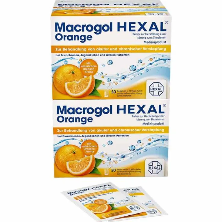 Hexal Abführmittel-Macrogol Orange Pulver zur Herstellung einer Lösung zum Einnehmen Beutel , 100 St