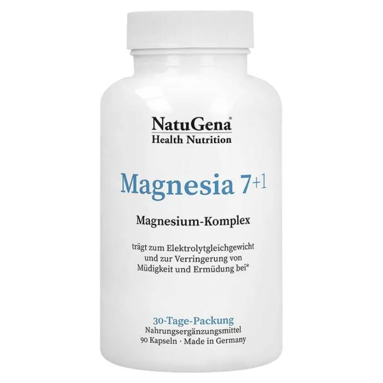 Natugena Magnesia 7 + 1 Magnesium-Komplex vegan Kapseln, 90 St- Magnesium