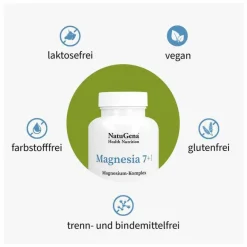 Natugena Magnesia 7 + 1 Magnesium-Komplex vegan Kapseln, 90 St- Magnesium