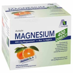 Magnesium 400 direkt Orange Portionssticks, 100X2.1 g^Avitale Online