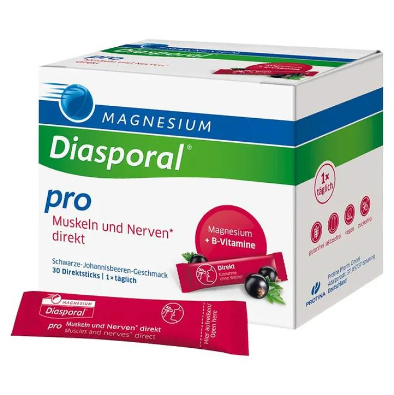 Magnesium Diasporal pro B-Vitamin-Komplex Muskeln + Nerven direkt Direktgranulat , 30 St- Vitamin B Komplex|Magnesium
