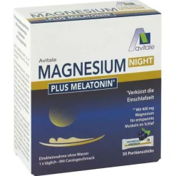 Avitale Magnesium-Magnesium Night plus 1 mg Melatonin Pulver, 30 St