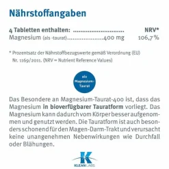 Magnesium Taurat 400 Tabletten, 120 St^Supplementa Hot