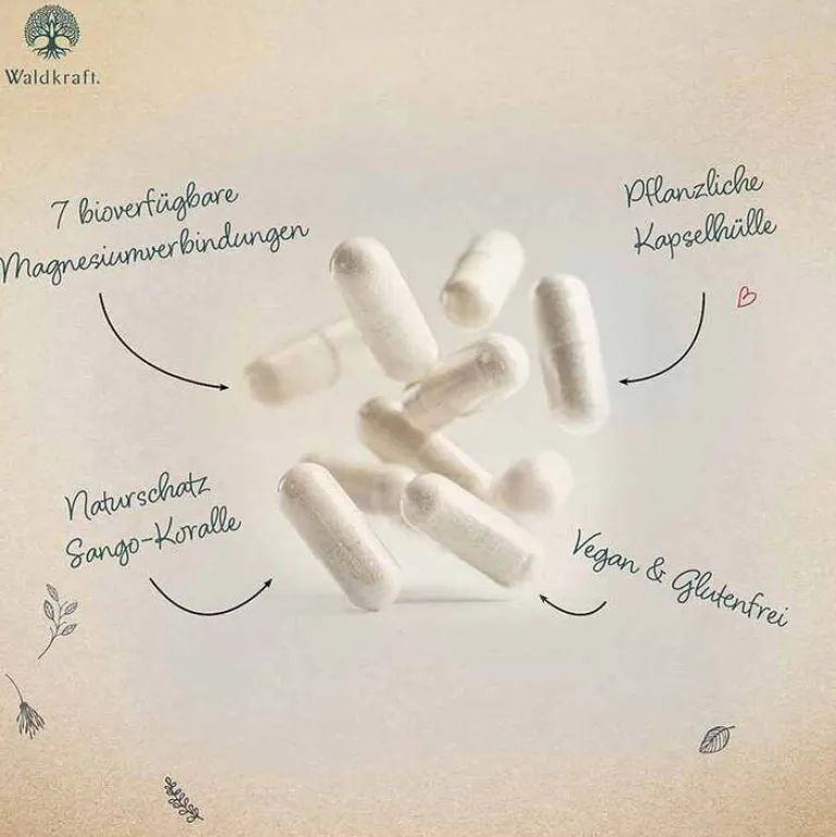Erdling Magnesium-Komplex 7in1 Sangokoralle Kapseln , 120 St- Magnesium