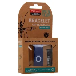 Manouka Mückenschutz Armband Erwachsene blau, 1 P- Mückenschutz