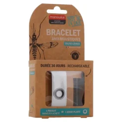 Manouka Mückenschutz-Mückenschutz Armband Erwachsene weiß, 1 P