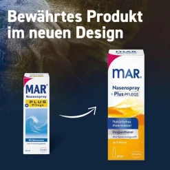 Mar Meerwasser Nasenspray|Schnupfen & Nasennebenhöhlen-Nasenspray Plus Pflege, 20 ml
