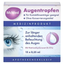 McMed Augentropfen Trockene Augen-Augentropfen Einzeldosispipetten, 15X0.35 ml