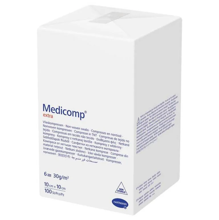 Extra Kompressen 10x10 cm unsteril, 100 St^Medicomp Hot