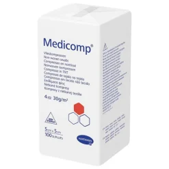 Medicomp Sterile Kompressen-Kompressen 5x5 cm unsteril, 100 St