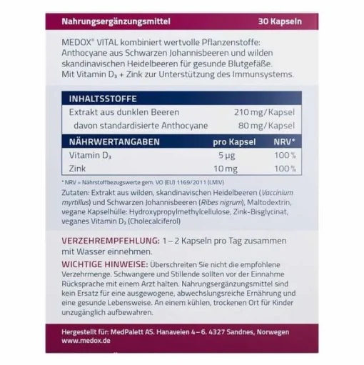 Evonik Operations GmbH Durchblutung-Medox Vital Kapseln, 30 St