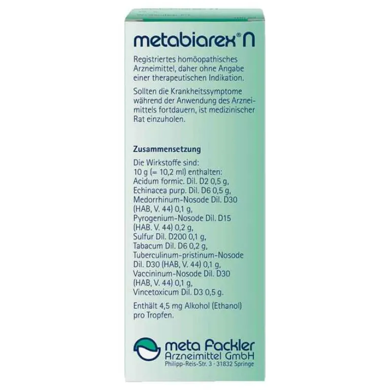 Metabiarex N Tropfen zum Einnehmen, 100 ml- Meta Fackler