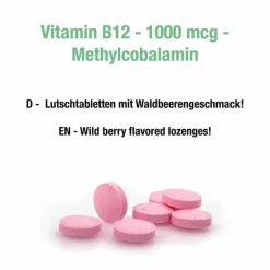 Vitabay Vitamin B12 (Cobalamin)-Methylcobalamin Vit.B12 Depot 1000 µg vegan Lut., 120 St