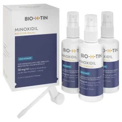 BIO-H-TIN Mittel Gegen Haarausfall-Minoxidil -Pharma 50 mg/ml Spray für Männer, 3X60 ml