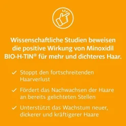 BIO-H-TIN Mittel Gegen Haarausfall-Minoxidil -Pharma 50 mg/ml Spray für Männer, 3X60 ml