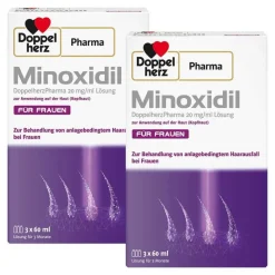 DoppelherzPharma MINOXIDIL 20 mg/ml Lösung für Frauen, 2x180 ml- Mittel Gegen Haarausfall