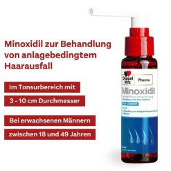 DoppelherzPharma MINOXIDIL 50 mg/ml Lösung für Männer, 3X60 ml- Mittel Gegen Haarausfall