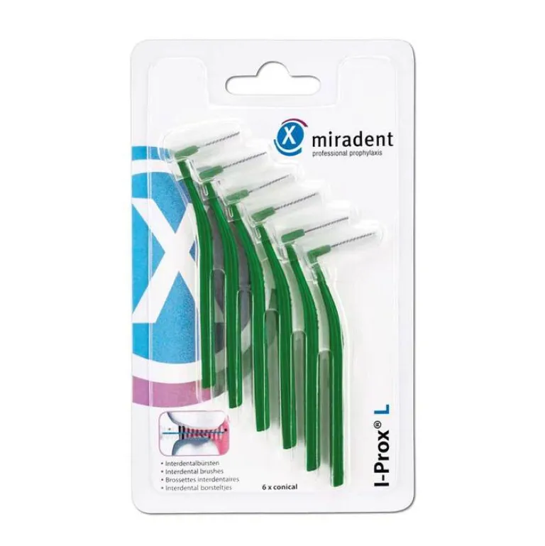 Miradent Interdentalbürste I-Prox L 0,7 mm grün, 6 St- Zwischenraumreinigung