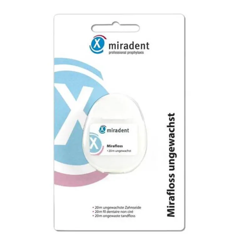 Miradent Zahnseide Mirafloss ungewachst 20 m, 1 St- Zwischenraumreinigung