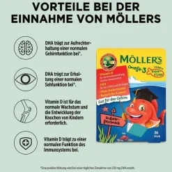 Möller`s Omega-3 Gelee Fisch Erdbeere Kautabletten, 36 St^Möllers New