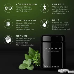 Molekuel Premium Vitamin B12-Komplex, 120 St- Vitamin B12 (Cobalamin)