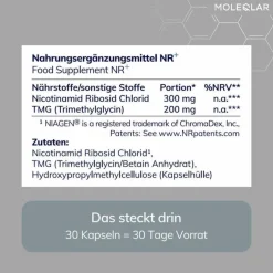 MoleQlar Longevity NR + Nicotinamid Kapseln, 30 St- Vitamin B3 (Niacin)