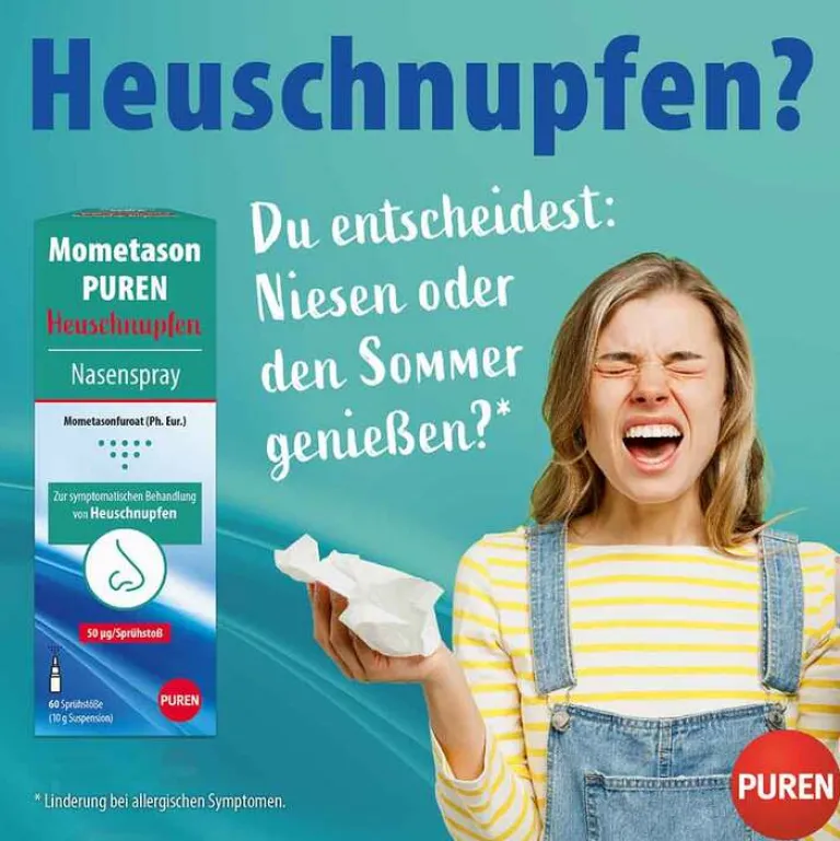 Puren Mometason Nasenspray|Allergie Medikamente-Mometason Heuschnupfenspray 50 µg, 18 g