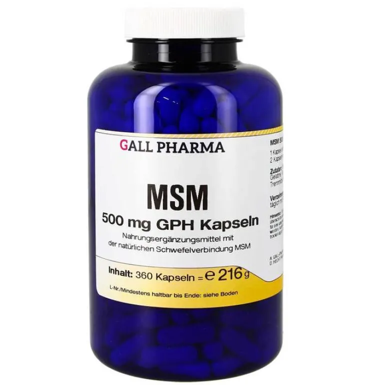 Hecht Pharma MSM 500 mg GPH Kapseln, 360 St- Msm Schwefel|Mikronährstoffe