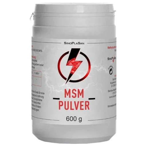 Sinoplasan MSM Pulver Pur 99,9% Methylsulfonylmethan, 600 g- Msm Schwefel