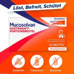 Mucosolvan Hustenlöser-Hustensaft-Portionsbeutel, 15X5 ml