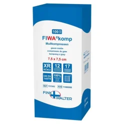 Mullkompressen 7,5x7,5 cm 12fach RK Fiwakomp, 100 St^