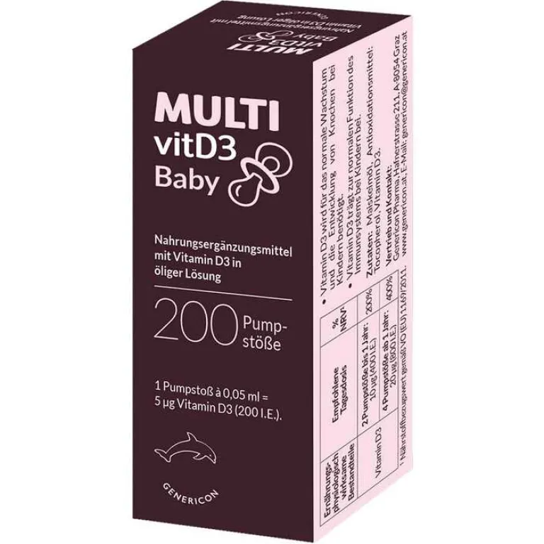 Multivit Vitamin D (Colecalciferol)-D3 Baby Pumplösung, 10 ml