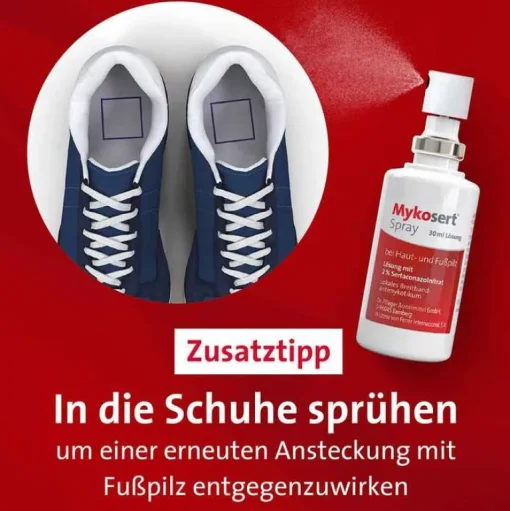 Mykosert Fußpilz Creme|Hautpilz Creme-® Spray bei Haut- und Fußpilz, 2X30 ml