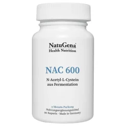 NatuGena Aminosäuren-NAC 600 N-Acetyl-L-Cystein aus Fermentation Kapseln , 90 St