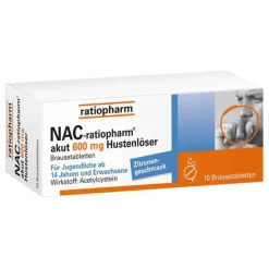 NAC akut 600 mg Hustenlöser Brausetabletten, 10 St^Ratiopharm