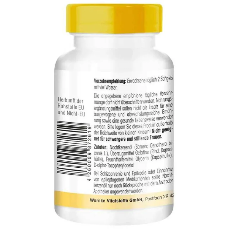 Warnke Nachtkerzenöl 500 mg Kapseln, 100 St- Nachtkerzenöl