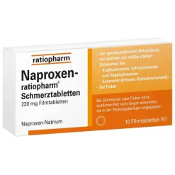Naproxen Schmerztabletten Filmtabletten, 10 St^Ratiopharm Hot