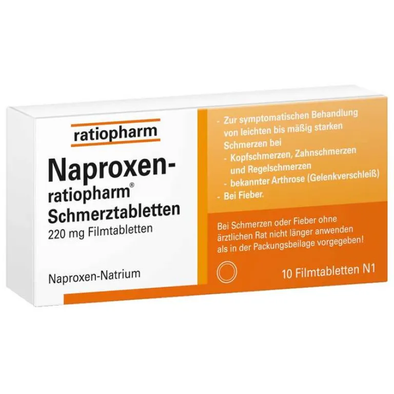 Naproxen Schmerztabletten Filmtabletten, 10 St^Ratiopharm Hot
