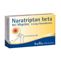 Beta Migräne Tabletten-Naratriptan bei Migräne 2,5 mg Filmtabletten, 2 St