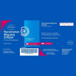 Stada Naratriptan Migräne ® 2,5 mg Filmtabletten, 2 St- Migräne Tabletten