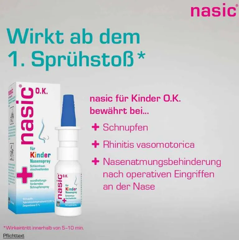 Nasic für Kinder O.K. Nasenspray ohne Konservierungsstoffe, 10 ml-Kinder Nasenspray Kinder