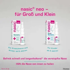 Nasic Nasenspray Kinder|Schnupfen & Nasennebenhöhlen-neo für Kinder Nasenspray, 10 ml