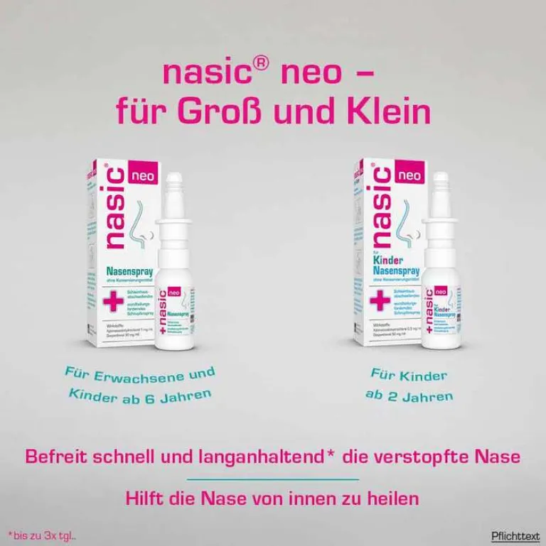 Nasic Nasenspray Kinder|Schnupfen & Nasennebenhöhlen-neo für Kinder Nasenspray, 10 ml