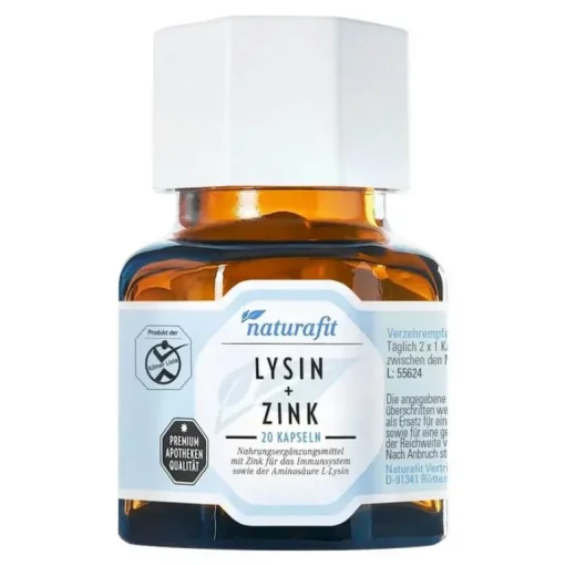 Naturafit Lysin + Zink Kapseln, 60 St- Zink|Aminosäuren