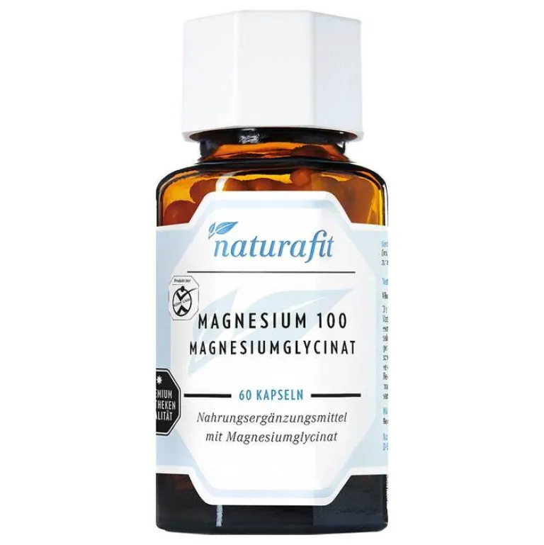 Naturafit Magnesium 100 mg Magnesiumglycinat Kapseln , 60 St- Magnesium